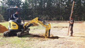 Creusement des fondations pour les ombrières