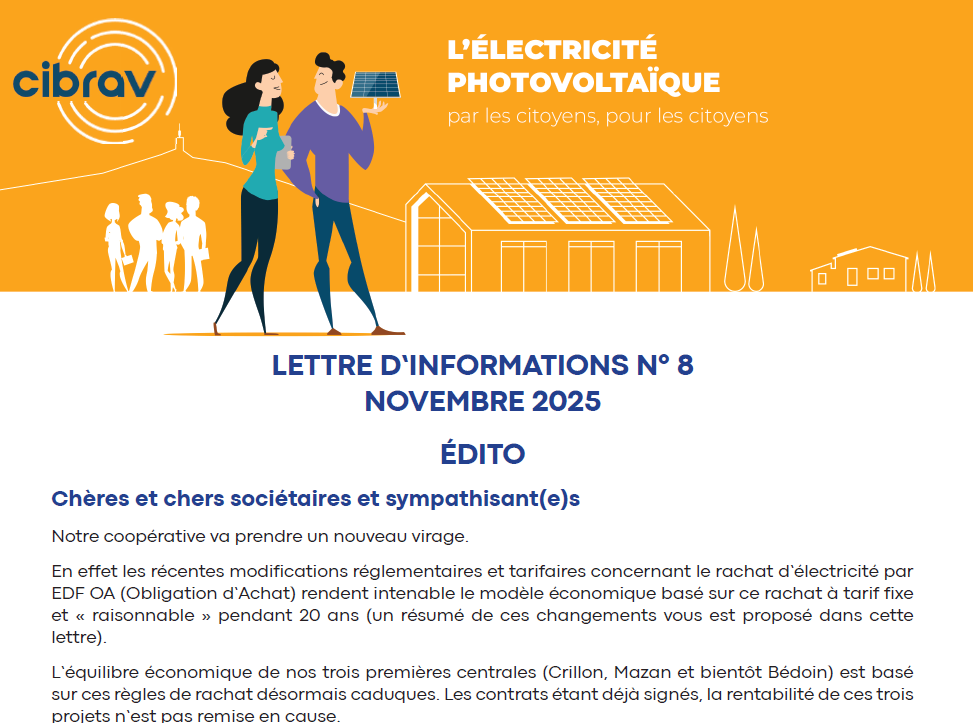 Lettre d'informations numéro 8